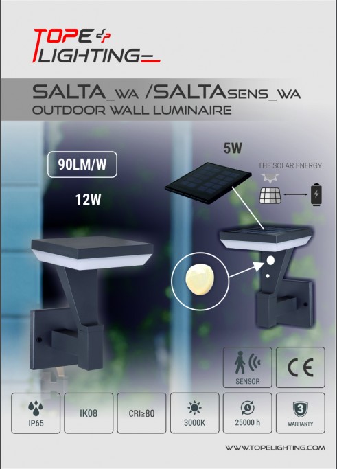 SALTA/SALTASENS WALL LED OUTDOOR LUMINAIRE